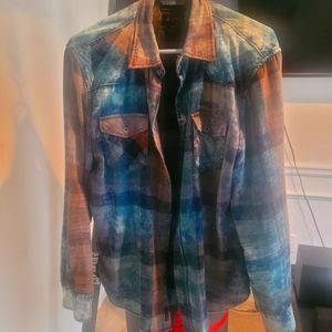 True Religion Long Sleeve Tye Dye Dress Shirt